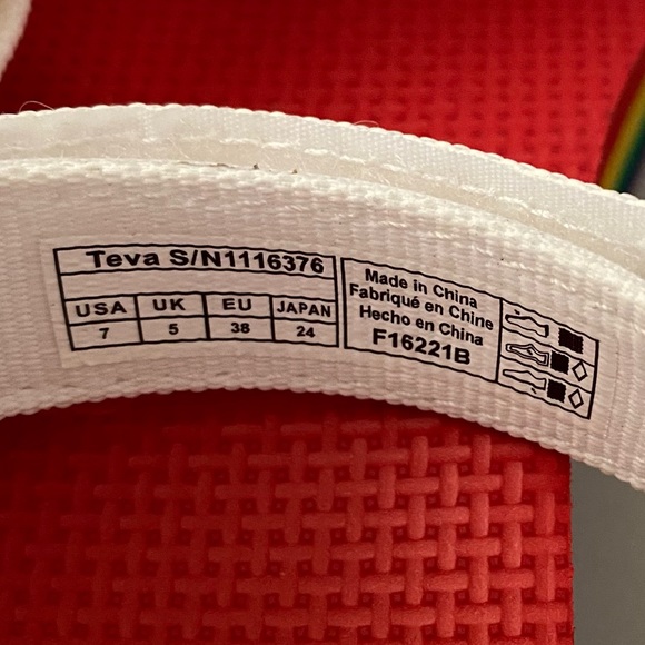 Teva Flatform Universal Rainbow Pride Sandals White 7 - Picture 5 of 7